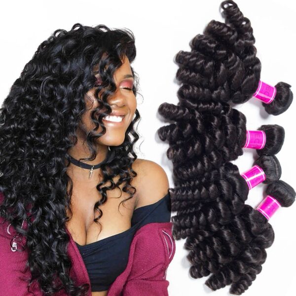 Malaysian Virgin Hair Bouncy Curly Weave 3 Bundles Funmi Hair