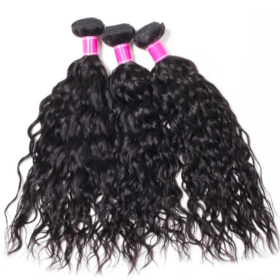 Water Wave 3 Bundles Peruvian Virgin Hair Wet And Wavy Human Hair Weave Bundles