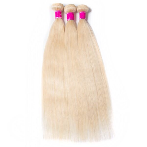 Blonde Hair 613# Color Brazilian Straight Hair 10A Virgin Human Hair 3 Bundles Sale 1