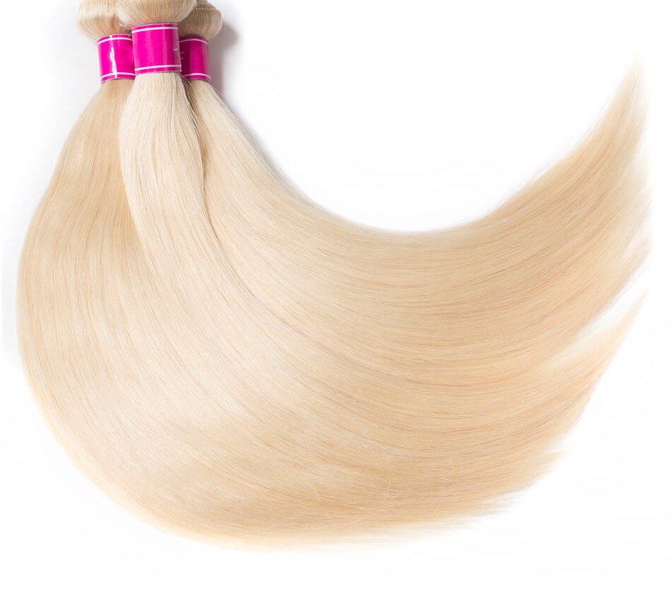 Blonde Hair 613# Color Brazilian Straight Hair 10A Virgin Human Hair 3 Bundles Sale 5