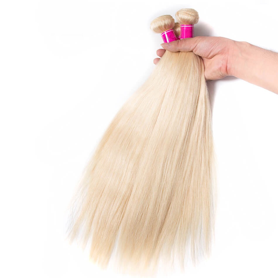 Blonde Hair 613# Color Brazilian Straight Hair 10A Virgin Human Hair 3 Bundles Sale 8