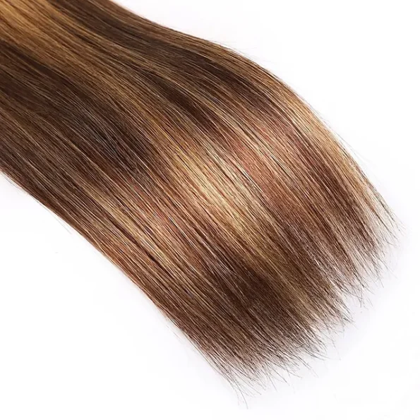 Highlight Honey Blonde Straight Hair Human Hair Weave 3/4 Bundles P4/27 Color - Image 8