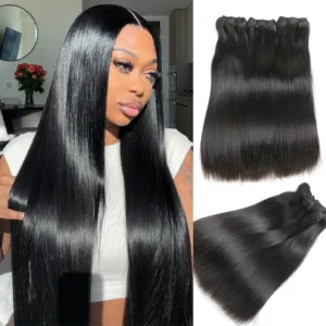 12A Straight Hair Double Drawn Raw Virgin Human Hair Weaves 3 Bundles Top Quality