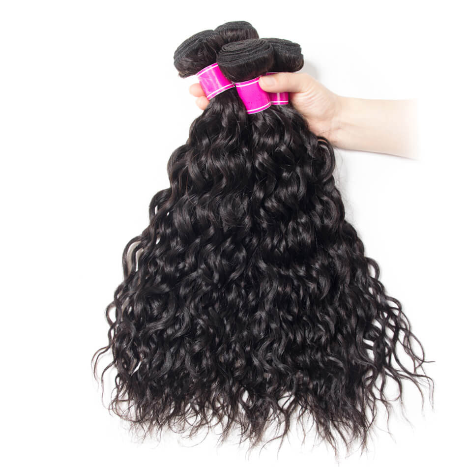 Wet And Wavy Human Hair Weave 3 Bundles 8