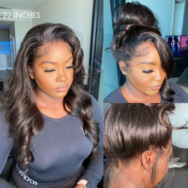 TRILL Hair Full Lace Classy Natural Black Body WaveFree Parting Half Up Half Down Wig Invisi Drawstring Cap Pre-cut Lace - Image 6