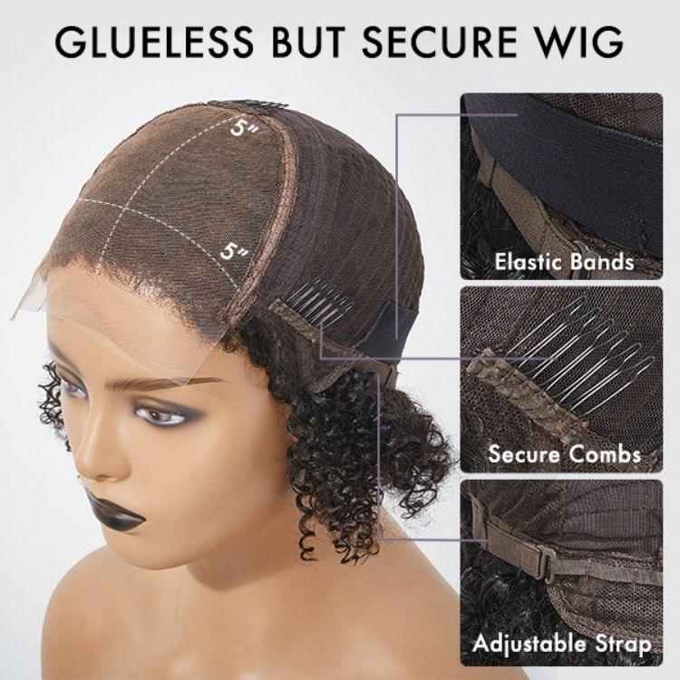 Limited Design | Blonde Highlights Glueless 5x5 Closure HD Lace Stacked Bob Wig | Large & Small Cap Size - Image 2