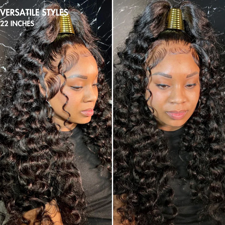 TRILL Wigs | 360 HD Lace Super Natural Hairline Invisi Drawstring Cap Water Wave Free Part Human Hair Wig Pre-Cut Lace - Image 7