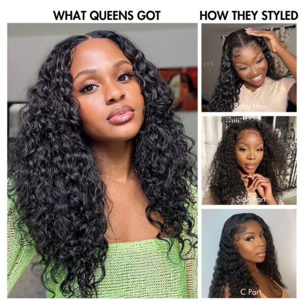 TRILL Wigs | Ear to Ear Super Natural Hairline Deep Wave Glueless 5x5 Upgraded Lace Front Long Curly Wig Pre-Cut Lace