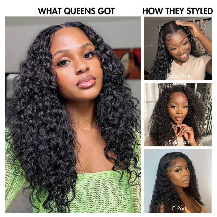 TRILL Wigs | Ear to Ear Super Natural Hairline Deep Wave Glueless 5x5 Upgraded Lace Front Long Curly Wig Pre-Cut Lace - Image 4