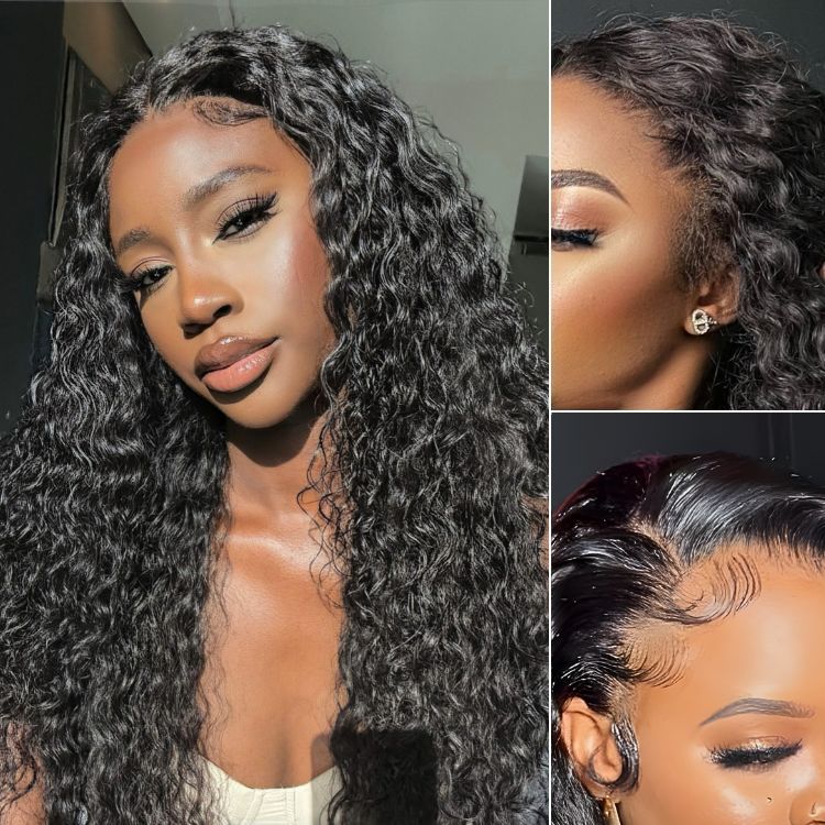 TRILL Wigs | Ear to Ear Super Natural Hairline Deep Wave Glueless 5x5 Upgraded Lace Front Long Curly Wig Pre-Cut Lace - Image 6
