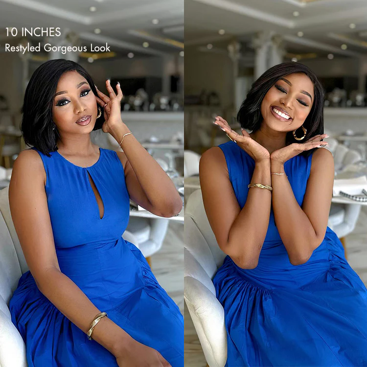 Layered Cut Yaki Straight Left C Part Glueless Minimalist HD Lace Bob Wig Ready to Go - Image 4