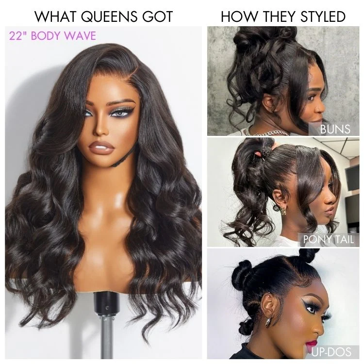 TRILL Hair Full Lace Classy Natural Black Body WaveFree Parting Half Up Half Down Wig Invisi Drawstring Cap Pre-cut Lace - Image 4