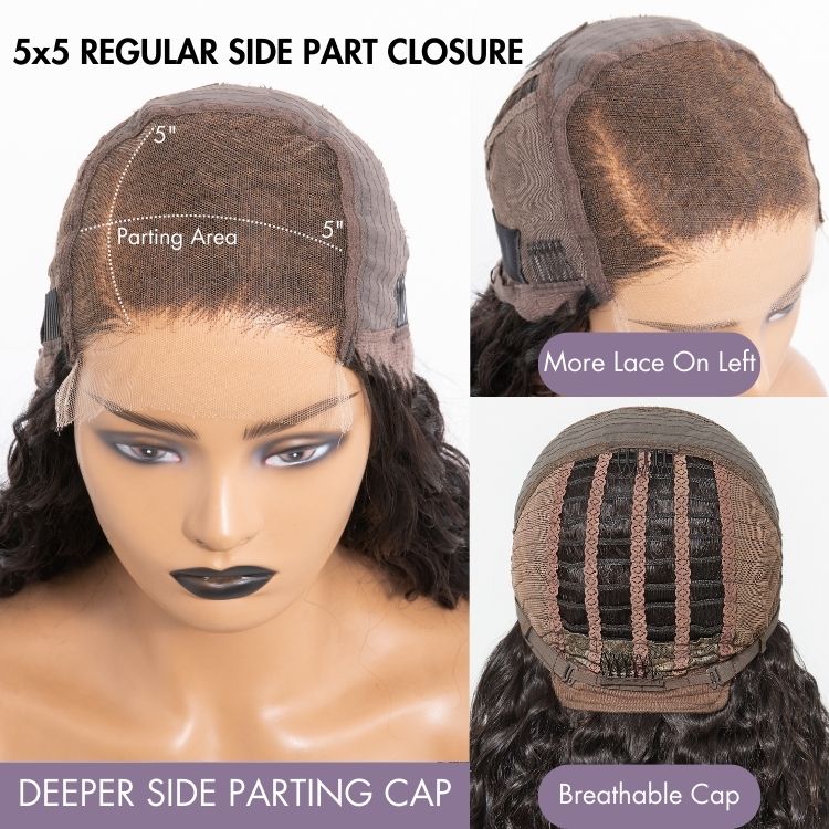 TRILL Wigs | Ear to Ear Super Natural Hairline Deep Wave Glueless 5x5 Upgraded Lace Front Long Curly Wig Pre-Cut Lace - Image 2