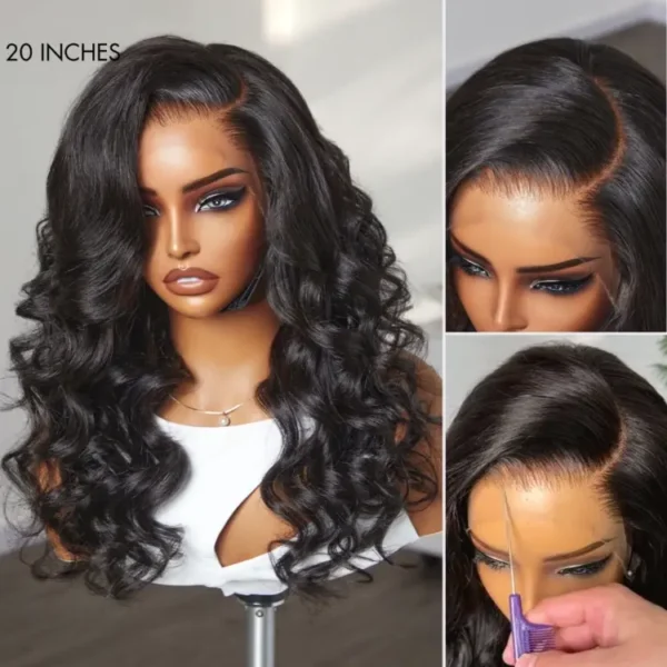 TRILL Scalp Care Wigs - Deep Parting Loose Body Wave Human Hair Wig 11x6 Frontal HD Lace Glueless Wig