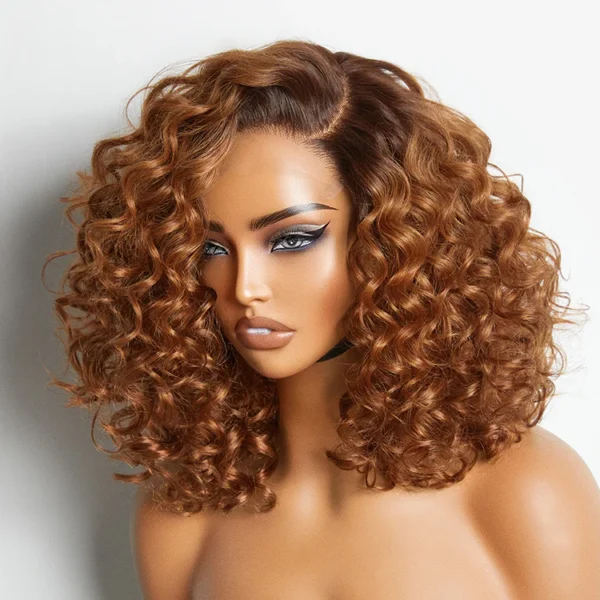 TRILL Hair Mature Bouncy Curl Left C Part Glueless Minimalist HD Lace Wig Pre-Cut Lace