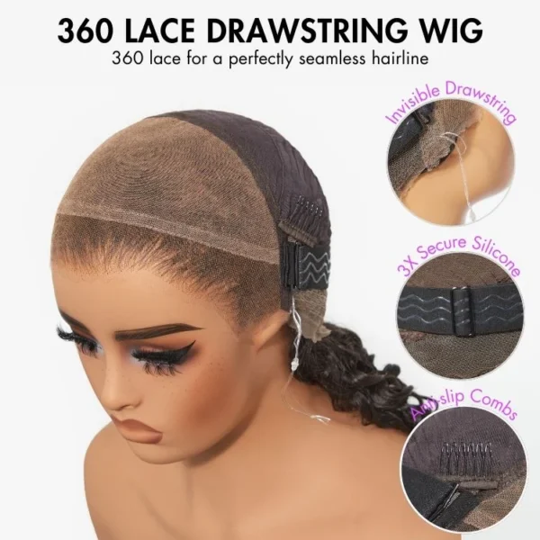 TRILL Wigs | Flexi-Fit Invisi Drawstring Cap 360 HD Lace Water Wave / Body Wave / Straight Long Wig Pre-Cut Lace
