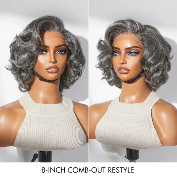 1 SEC INSTALL WIG | Mature Boss Brown Ombre Highlight / Natural Black / Salt and Pepper Loose Wave Glueless Minimalist HD Lace Wig
