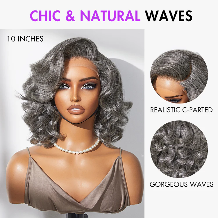 1 SEC INSTALL WIG | Mature Boss Brown Ombre Highlight / Natural Black / Salt and Pepper Loose Wave Glueless Minimalist HD Lace Wig - Image 7