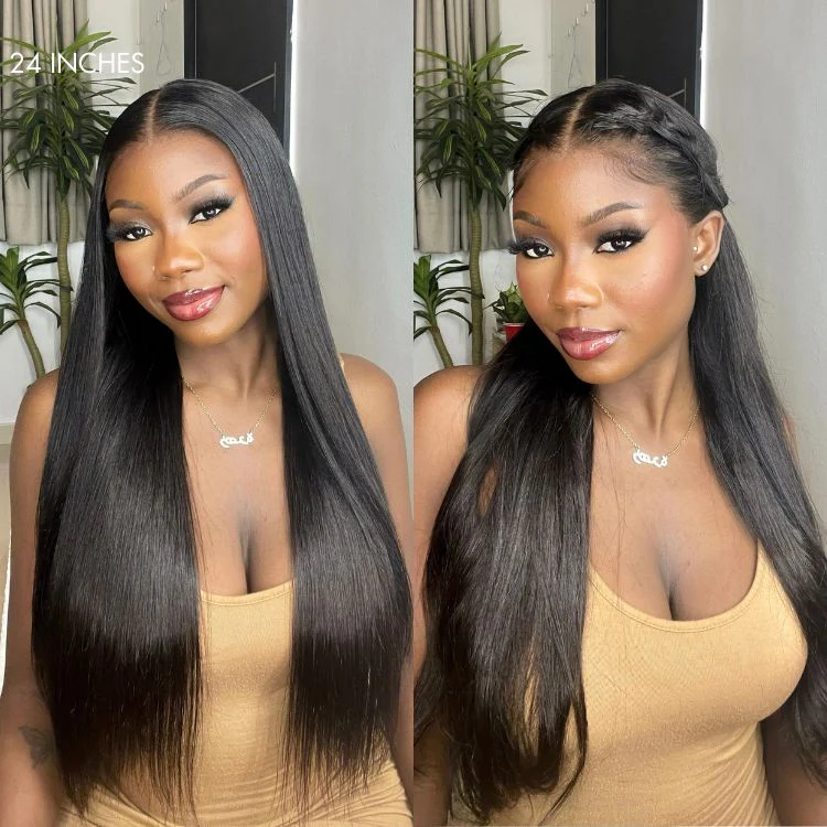 TRILL Wigs - 180% Density Body Wave / Straight Glueless 13x4 Frontal Lace Long Wig Pre-Cut Lace - Image 9