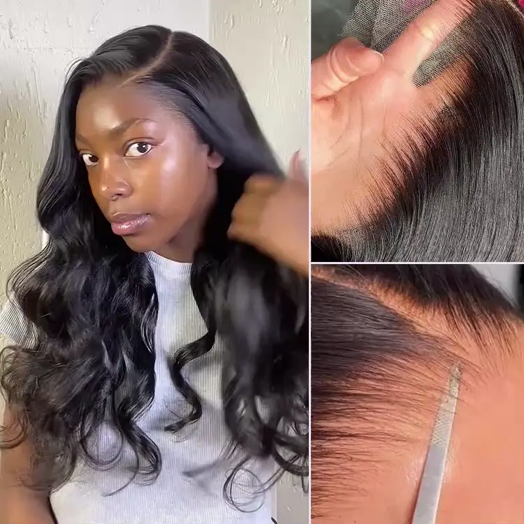 TRILL Wigs - 180% Density Body Wave / Straight Glueless 13x4 Frontal Lace Long Wig Pre-Cut Lace - Image 4