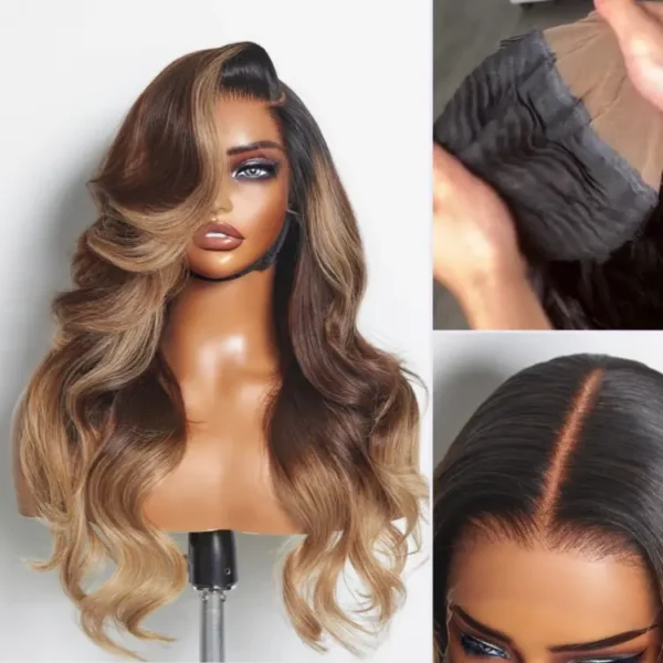 TRILL Scalp Care Wigs - Deep Parting Loose Body Wave Human Hair Wig 11x6 Frontal HD Lace Glueless Wig