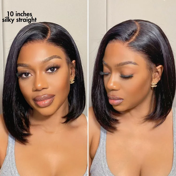TRILL Wigs - Nature Max Yaki / Silky Bob Ear-to-Ear Glueless 13x6 Frontal HD Lace Short Bob Wig - Image 5