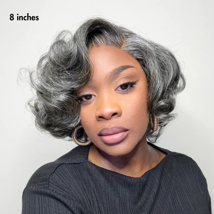 1 SEC INSTALL WIG | Mature Boss Brown Ombre Highlight / Natural Black / Salt and Pepper Loose Wave Glueless Minimalist HD Lace Wig - Image 3