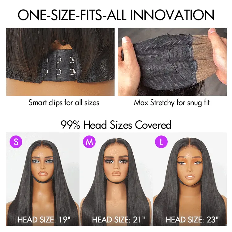 TRILL All-Day Comfort Wig 180% Density Layered Light Yaki Straight / Loose Body Wave Glueless 7x6 Closure HD Lace Human Hair Wig Pre-Cut - Image 7