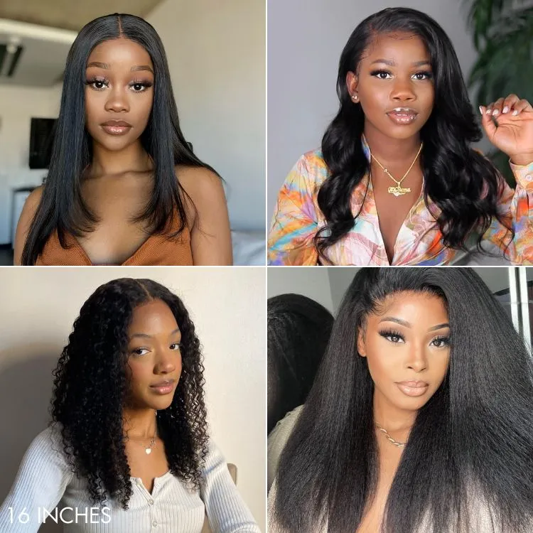 Body Wave / Straight / Kinky / Deep Wave Human Hair U Part Wig - Image 11