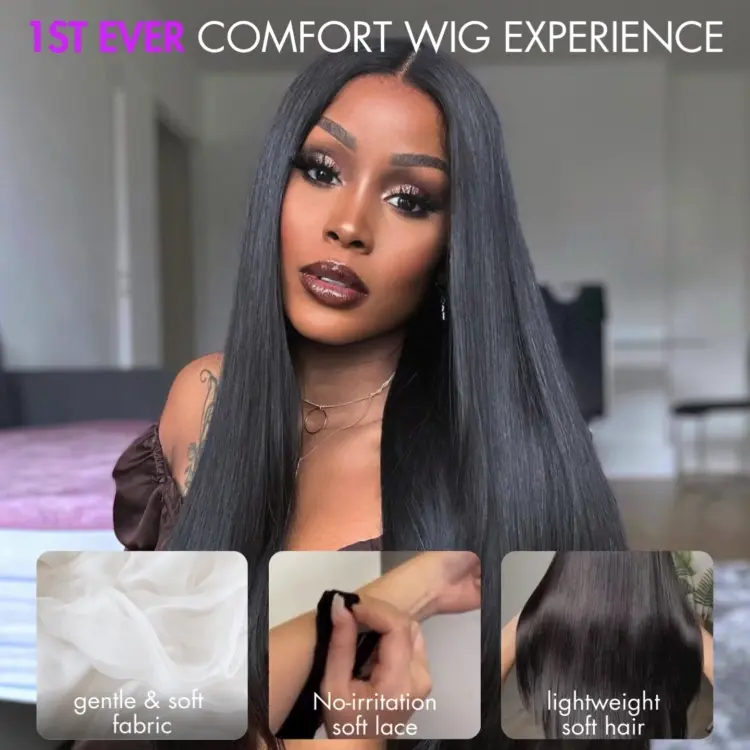 TRILL Scalp Care Wigs - Silky Straight Middle Part Glueless 5x5 Closure Lace Long Wig Pre-Cut Lace - Image 3