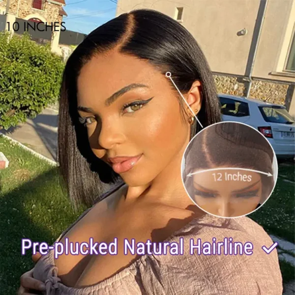 TRILL Wigs - Natural Black / Blonde Highlight C Part Glueless Lace Front Bob Wig