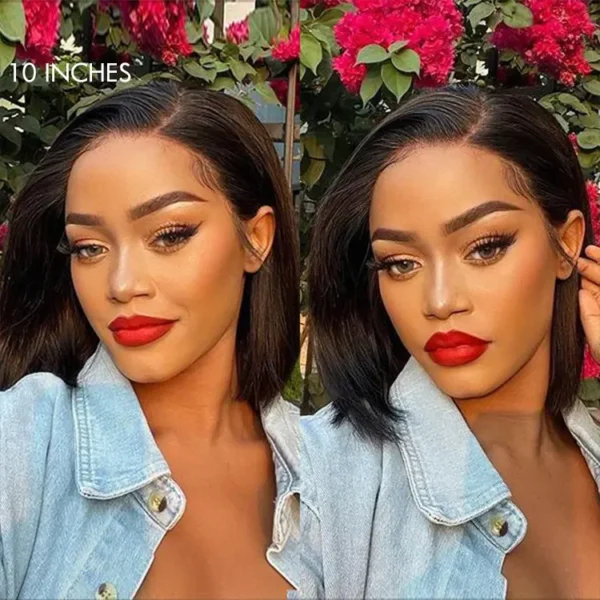 TRILL Wigs - Natural Black / Blonde Highlight C Part Glueless Lace Front Bob Wig