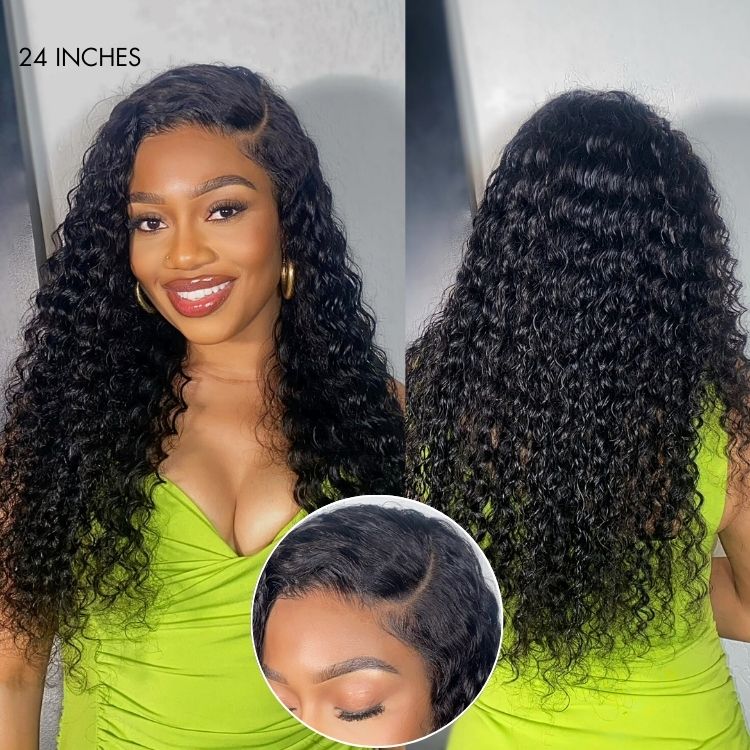TRILL Wigs | Ear to Ear Super Natural Hairline Deep Wave Glueless 5x5 Upgraded Lace Front Long Curly Wig Pre-Cut Lace - Image 3