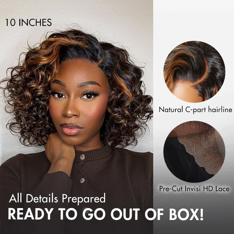 TRILL Hair Mature Bouncy Curl Left C Part Glueless Minimalist HD Lace Wig Pre-Cut Lace - Image 6