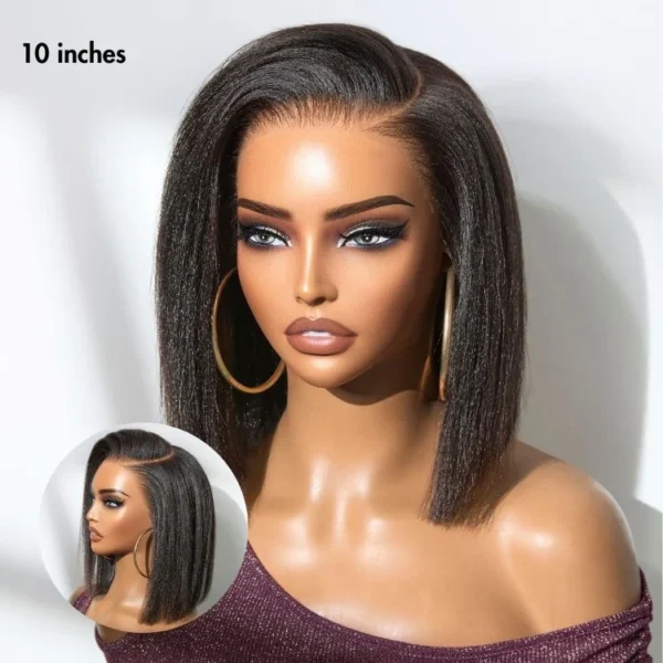 TRILL Wigs - Nature Max Yaki / Silky Bob Ear-to-Ear Glueless 13x6 Frontal HD Lace Short Bob Wig