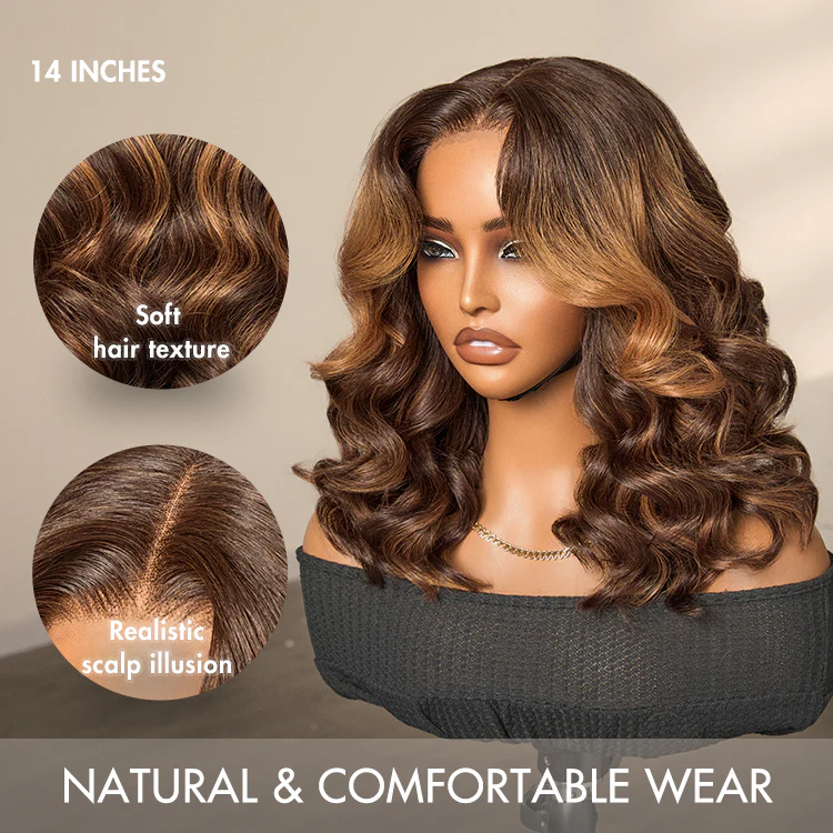 TRILL Hair 180% Density Elegant Brown Ombre Loose Wave Minimalist HD Lace Glueless Wig Pre-Cut Lace - US Only - Image 3