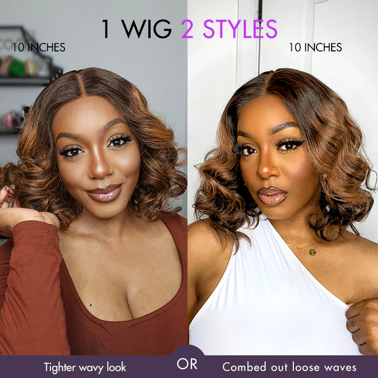 TRILL Hair 180% Density Elegant Brown Ombre Loose Wave Minimalist HD Lace Glueless Wig Pre-Cut Lace - US Only - Image 4