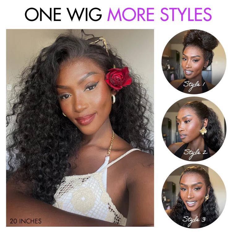 Water Wave 360 Lace Flexi-Fit Invisi Drawstring Cap Long Wig 100% Human Hair Pre-bleached & Pre-plucked & Pre-Cut Lace - Image 7