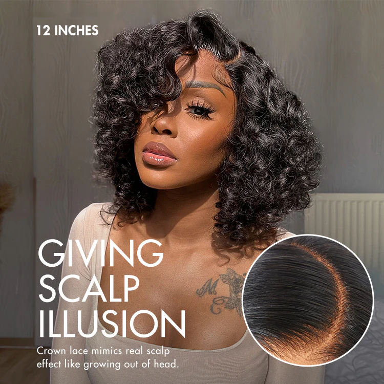 Effortless Elegance Copper Highlight / Natural Black Bouncy Curl Wig Minimalist HD Lace Glueless Wig Pre-Cut Lace - Image 8