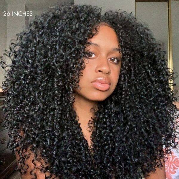 TRILL Too Easy Texture 3-In-1 Half Wig 180% Density Kinky Curly / Yaki Straight Glueless Flexi-Fit Drawstring Wig