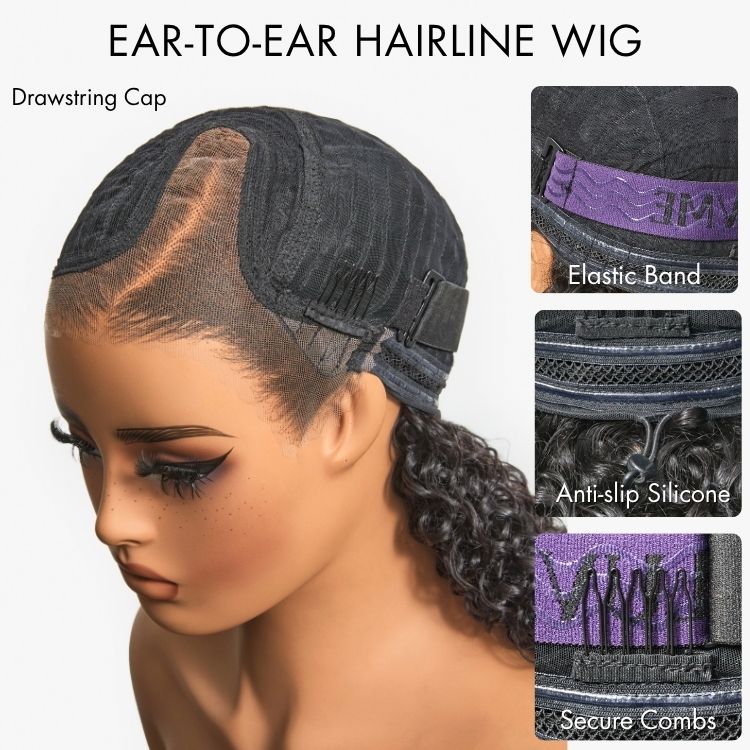 180% Density Face-Framing Trendy Curly Wig Glueless Ear-to-ear Wide T Lace Front Wig Human Hair Pre-Cut Lace Add to wishlist - Image 6