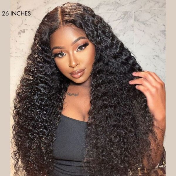 TRILL 250% Density Water Wave Glueless Flexi-Fit Drawstring 13x4 Frontal Lace Fluffy Curly High Density Wig Pre-Cut Lace