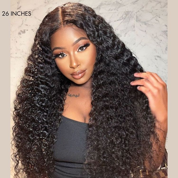 TRILL 250% Density Water Wave Glueless Flexi-Fit Drawstring 13x4 Frontal Lace Fluffy Curly High Density Wig Pre-Cut Lace - Image 3