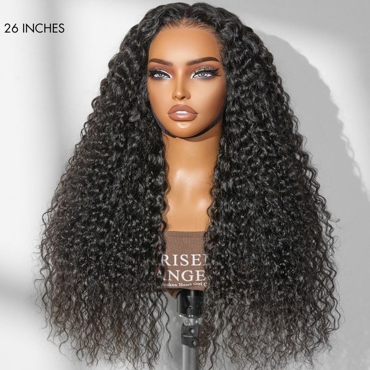 TRILL 250% Density Water Wave Glueless Flexi-Fit Drawstring 13x4 Frontal Lace Fluffy Curly High Density Wig Pre-Cut Lace - Image 7