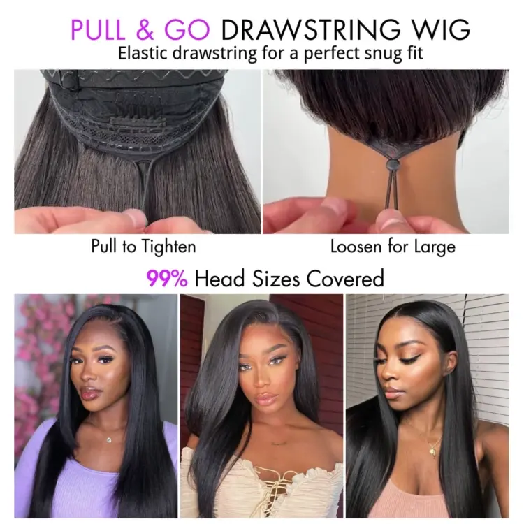 TRILL 250% Density Water Wave Glueless Flexi-Fit Drawstring 13x4 Frontal Lace Fluffy Curly High Density Wig Pre-Cut Lace - Image 9