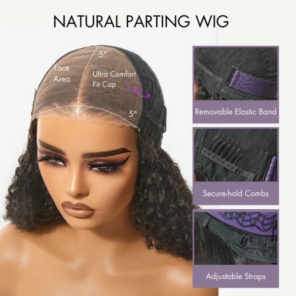 Wet and Wavy Brown Highlight Glueless 5x5 Closure Pre-Cut Lace Water Wave Wig