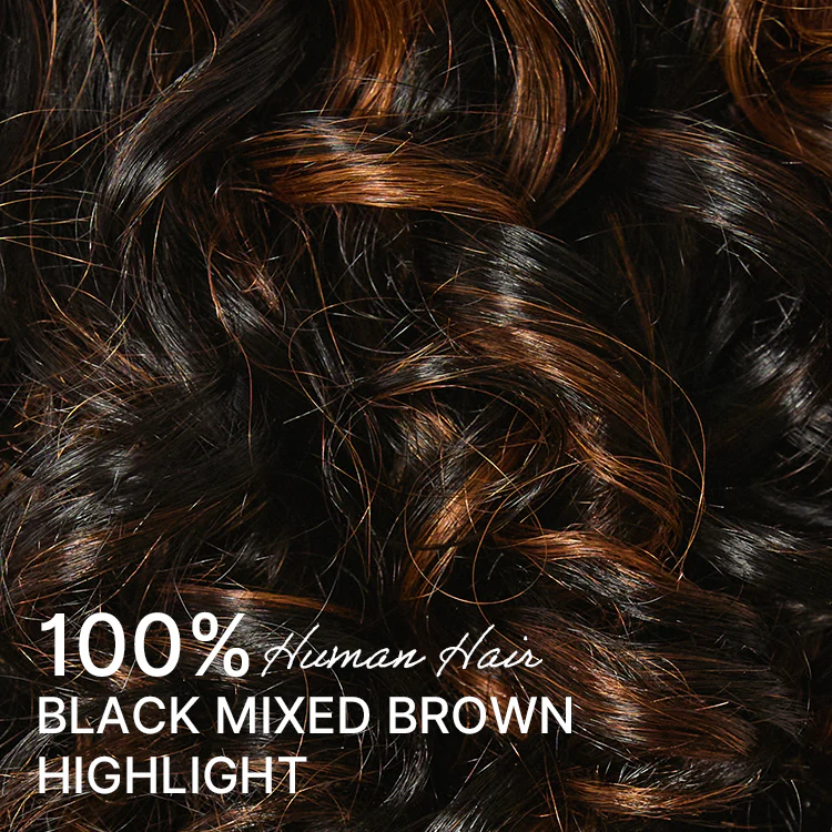 Effortless Elegance Copper Highlight / Natural Black Bouncy Curl Wig Minimalist HD Lace Glueless Wig Pre-Cut Lace - Image 10