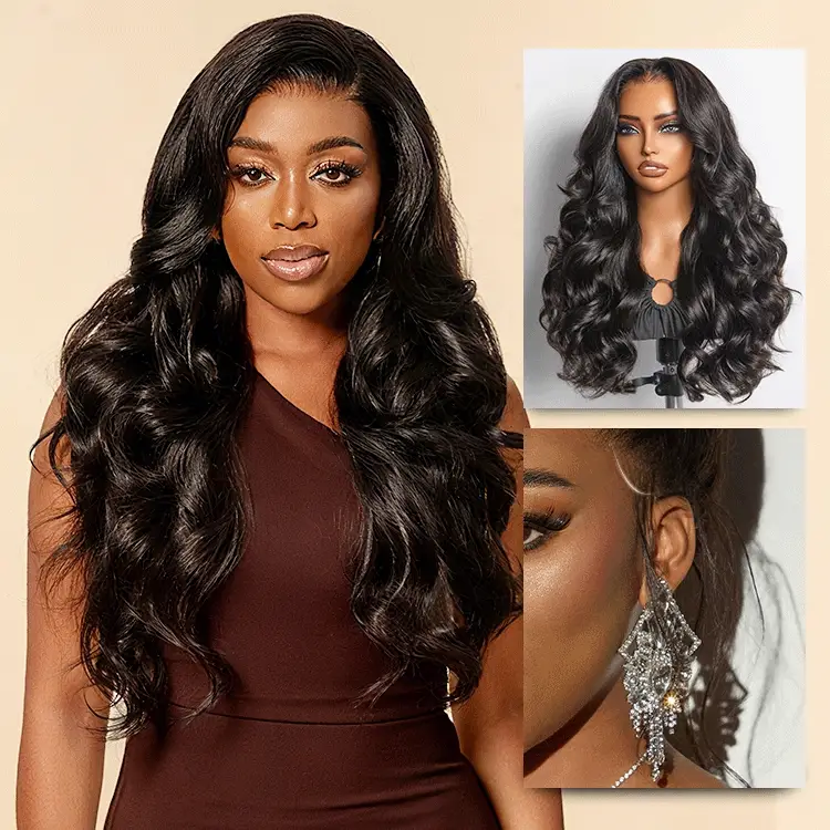TRILL 250% Density Loose Wave Glueless Ear-to-ear 13x4 HD Lace Front High Density Wig Pre-Cut Lace Flexi-Fit Drawstring Cap