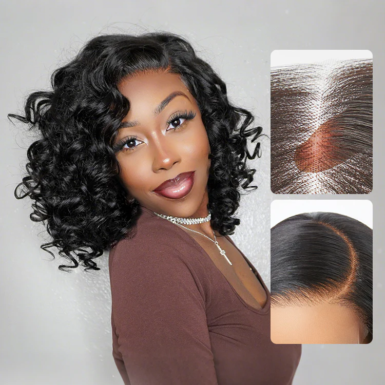 TRILL Hair Mature Bouncy Curl Left C Part Glueless Minimalist HD Lace Wig Pre-Cut Lace - Image 3
