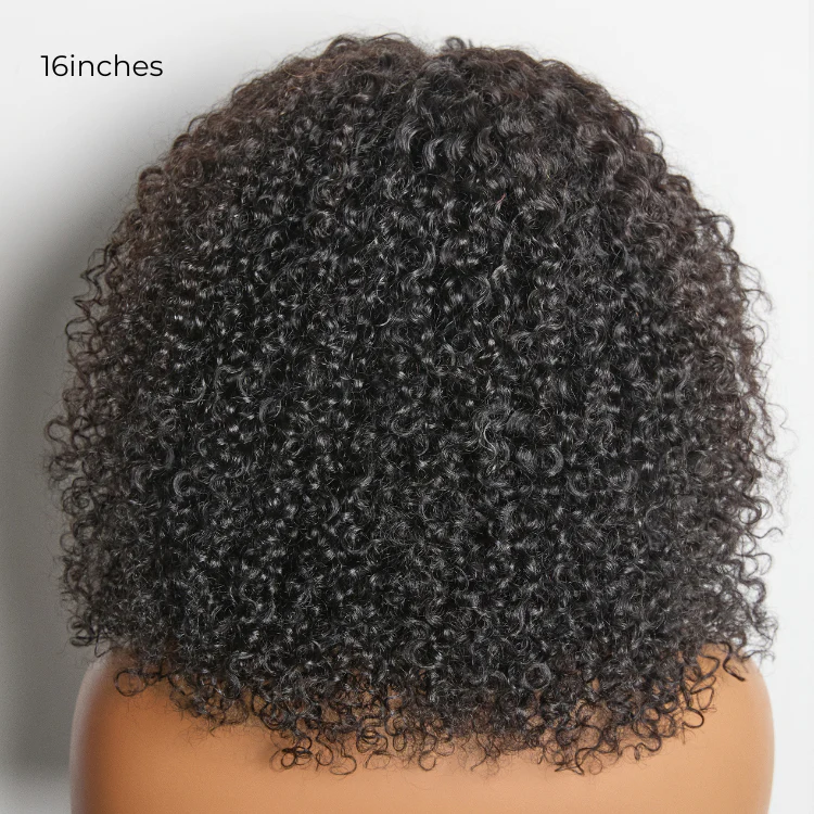 Beginner Friendly 220% Density Glueless 5x5 Closure Pre-Cut Lace Afro Curly Wig Flexi-Fit Drawstring Cap - Image 5